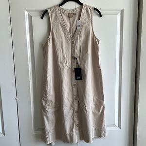 Gap khaki button up dress